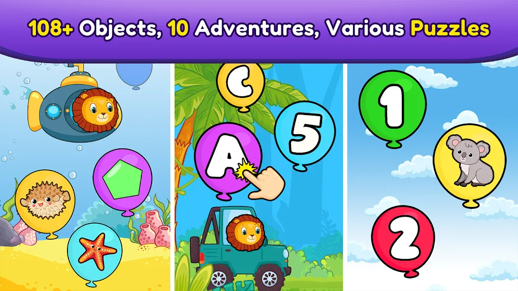 Balloon Pop Kids Learning Game [МОД Все открыто] APK Android Screenshot 5