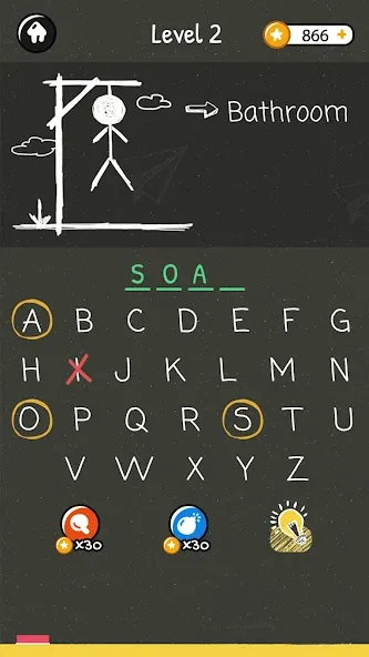 Hangman Words:Two Player Games [МОД Много денег] APK Android Screenshot 3