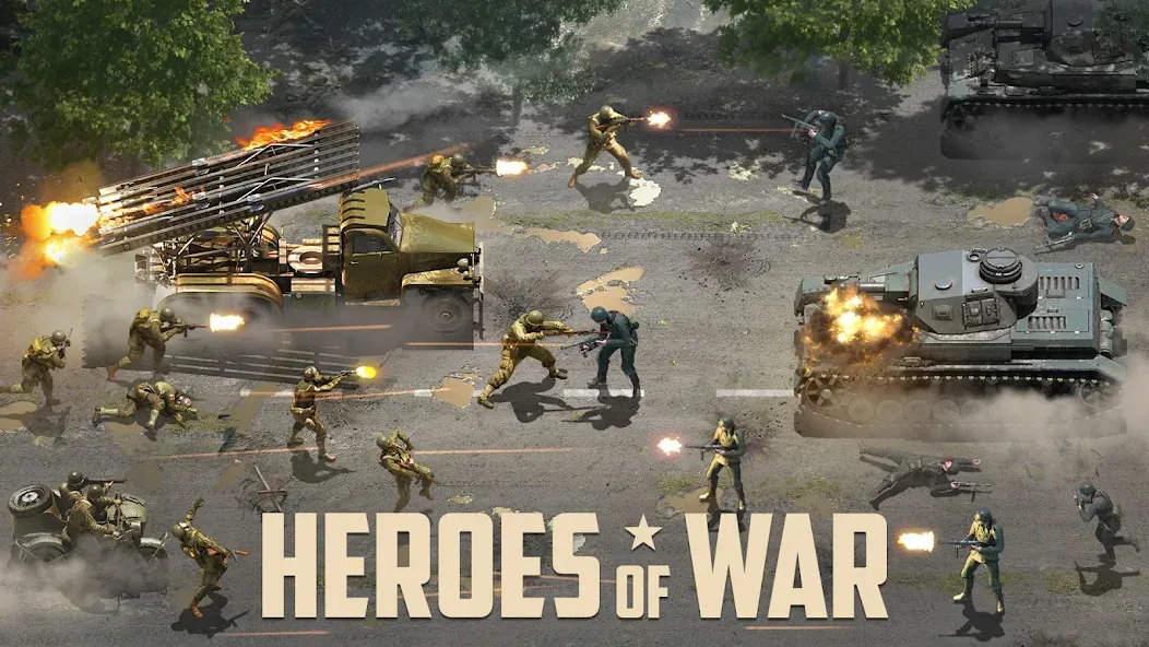 Heroes of War: Idle army game (Герои войны) [МОД Много денег] APK Android Screenshot 1