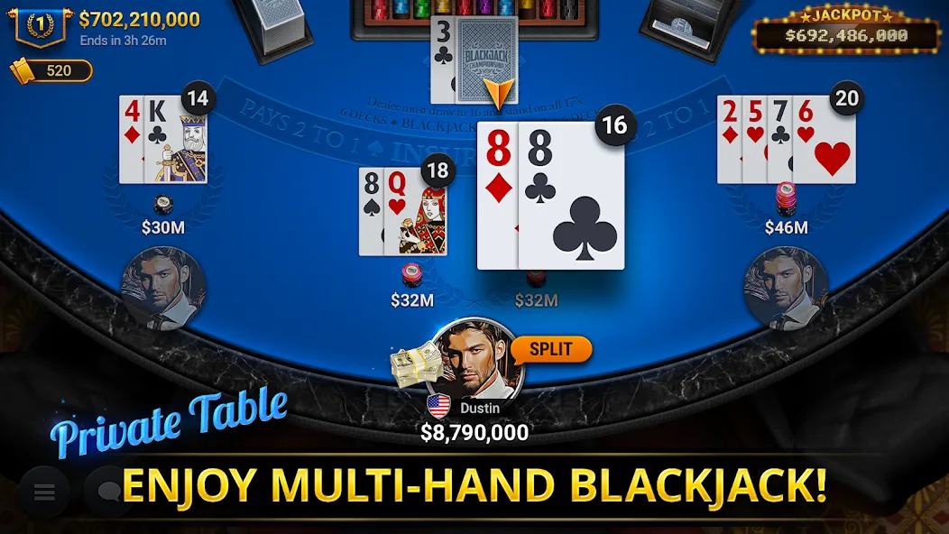 Blackjack Championship (Блэкджек Чемпионат) [МОД Все открыто] APK Android Screenshot 5