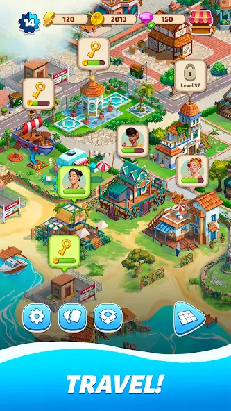 Travel Town - Merge Adventure (Трэвел Таун) [МОД Premium] APK Android Screenshot 4