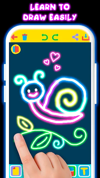 Drawing For Kids - Glow Draw [МОД Много денег] APK Android Screenshot 3