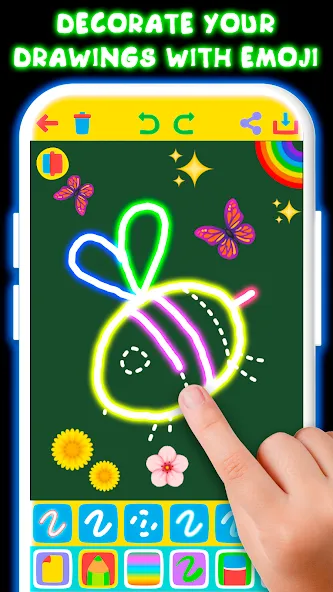 Drawing For Kids - Glow Draw [МОД Много денег] APK Android Screenshot 5