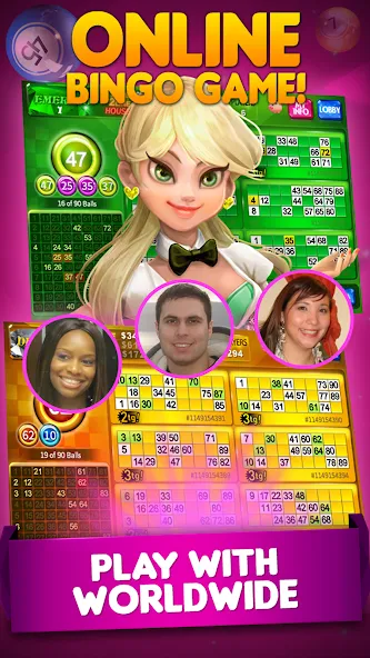 Bingo 90 Live : Vegas Slots (Бинго 90 Лайв) [МОД Много денег] APK Android Screenshot 2