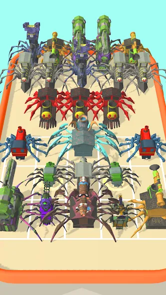 Merge Spider Train [МОД Premium] APK Android Screenshot 2