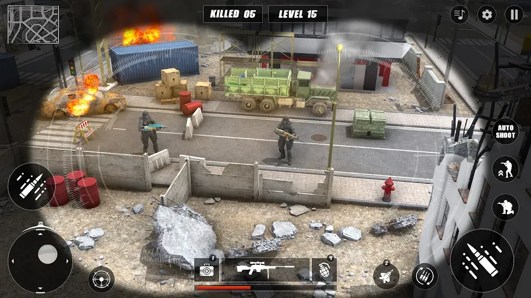 Code of Sniper 3D Gun Shooting [МОД Unlocked] APK Android Screenshot 1
