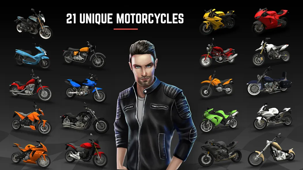 Racing Fever: Moto (Рейсинг Фивер) [МОД Все открыто] APK Android Screenshot 2