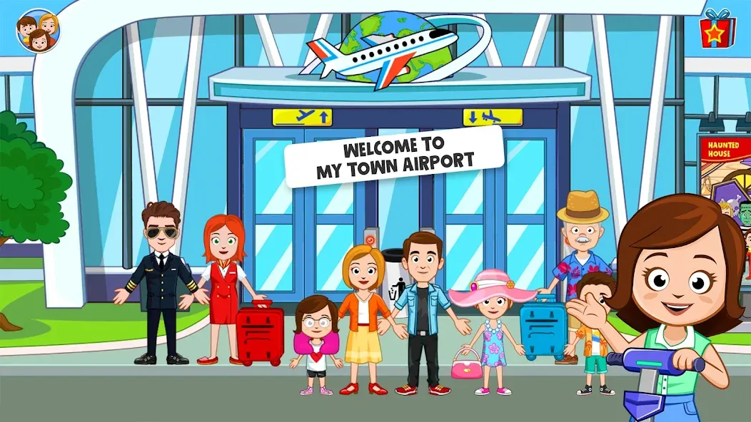 My Town Airport games for kids (Май Таун) [МОД Mega Pack] APK Android Screenshot 1