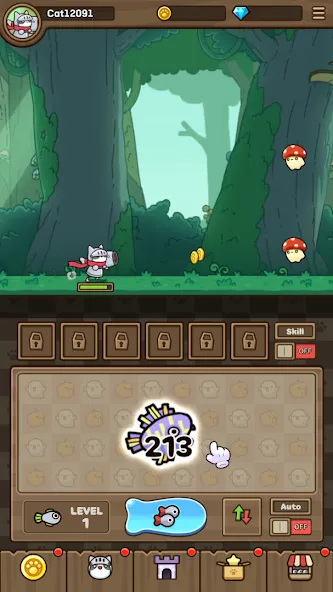 Cat Hero : Idle RPG (Кэт Хиро) [МОД Бесконечные монеты] APK Android Screenshot 1