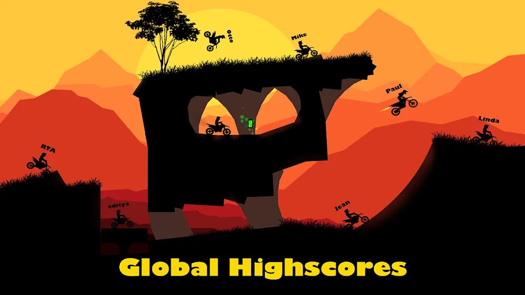 Sunset Bike Racer - Motocross (Сансет Байк Рейсер) [МОД Unlocked] APK Android Screenshot 2