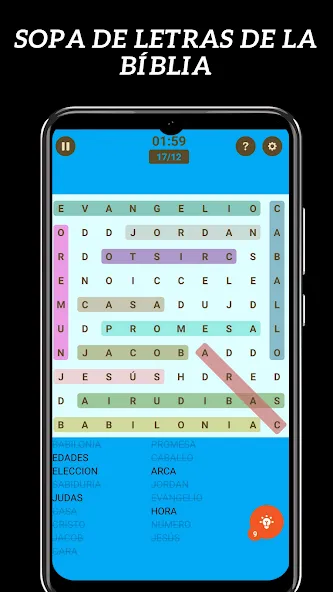 Sopa de Letras de la Bíblia [МОД Mega Pack] APK Android Screenshot 1