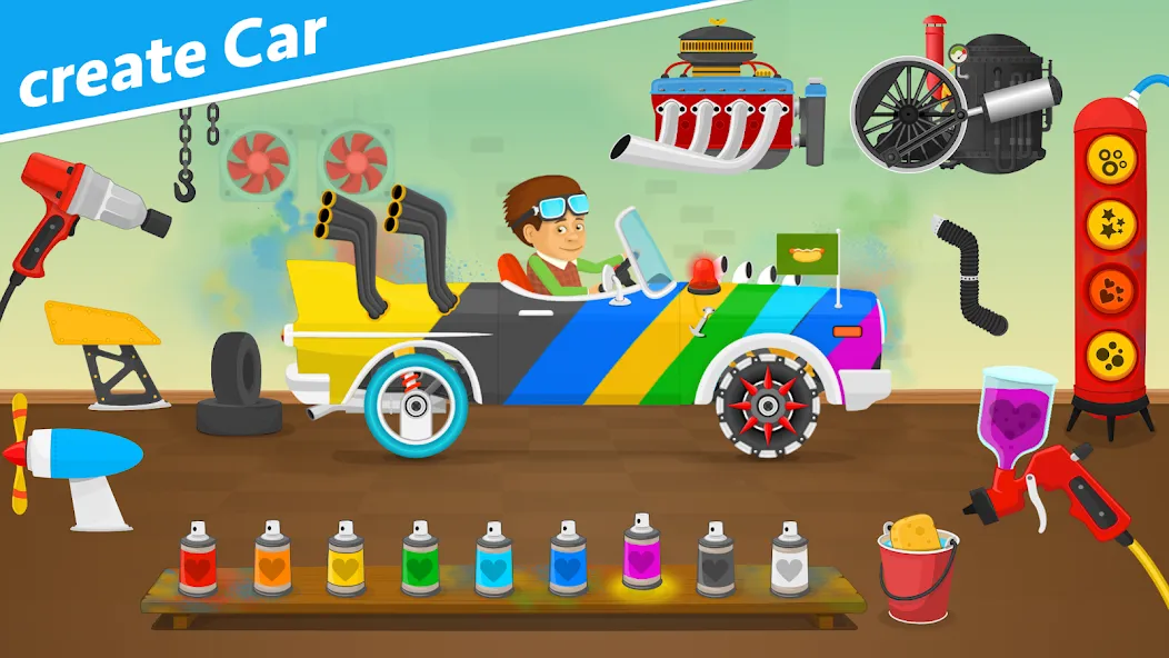 Racing car games for kids 2-5 [МОД Все открыто] APK Android Screenshot 2