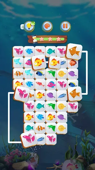 Mahjong Connect Fish World (Мацзян Коннект Рыбный Мир) [МОД Меню] APK Android Screenshot 1
