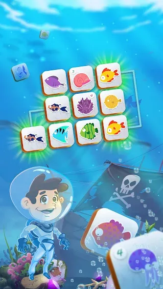 Mahjong Connect Fish World (Мацзян Коннект Рыбный Мир) [МОД Меню] APK Android Screenshot 4