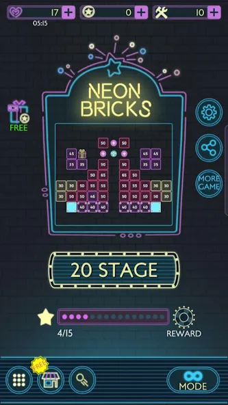 Neon bricks [МОД Бесконечные монеты] APK Android Screenshot 1