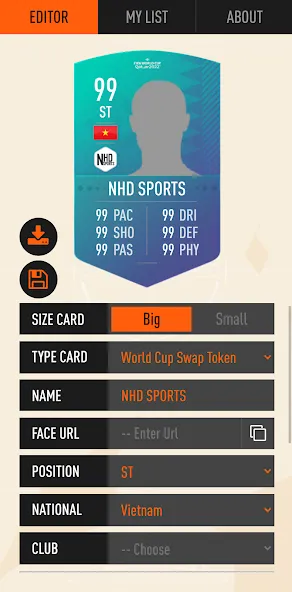 UT Card Creator 23 (Создатель Карточка 23) [МОД Меню] APK Android Screenshot 2