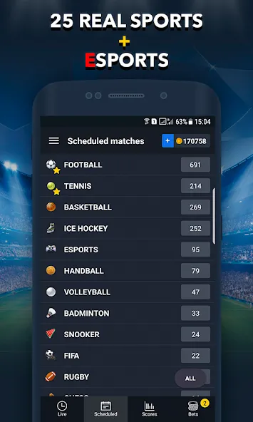 Sports Betting Game - BETUP [МОД Все открыто] APK Android Screenshot 3