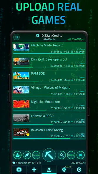 Upload Simulator (Аплоад Симулятор) [МОД Бесконечные монеты] APK Android Screenshot 1