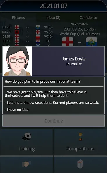 True Football National Manager (Тру Футбол Национальный Менеджер) [МОД Меню] APK Android Screenshot 2