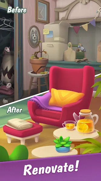 Merge Hotel Empire: Design (Мердж Отель Импайр) [МОД Unlocked] APK Android Screenshot 1