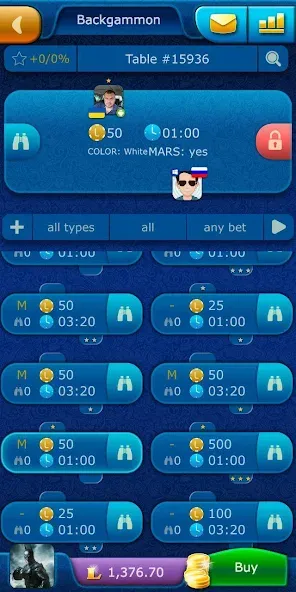 Backgammon LiveGames online [МОД Mega Pack] APK Android Screenshot 4