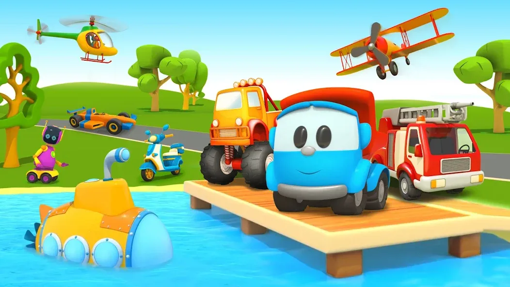 Leo 2: Puzzles & Cars for Kids [МОД Бесконечные монеты] APK Android Screenshot 1
