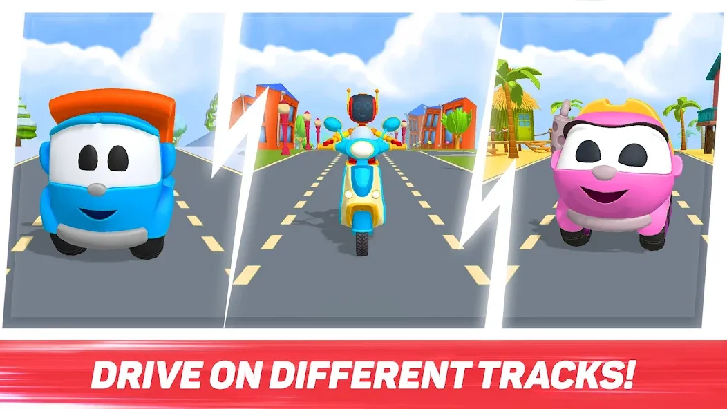 Leo Runner: car games for kids [МОД Mega Pack] APK Android Screenshot 1