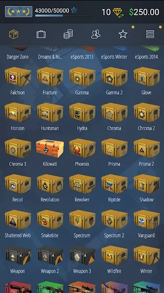 Case Simulator Ultimate CS 2 (Кейс Симулятор Ультимейт ГО) [МОД Бесконечные монеты] APK Android Screenshot 2