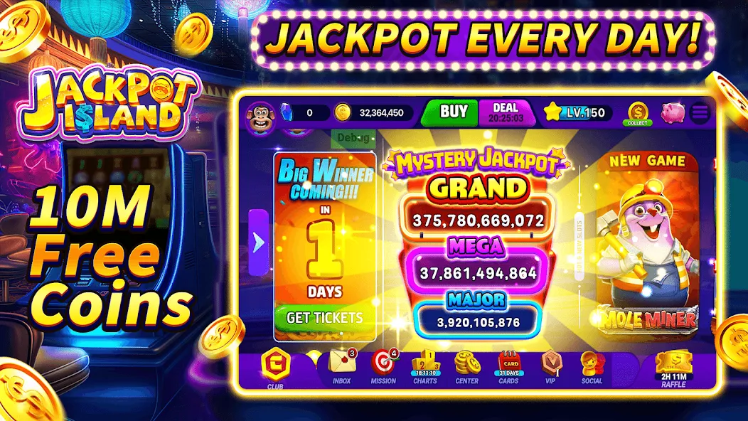 Jackpot Island - Slots Machine (Джекпот Айленд) [МОД Меню] APK Android Screenshot 1