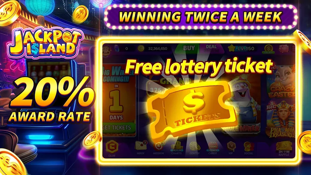 Jackpot Island - Slots Machine (Джекпот Айленд) [МОД Меню] APK Android Screenshot 2