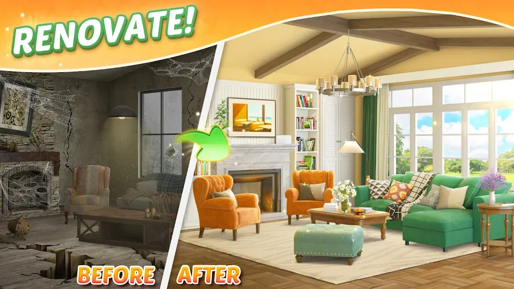 Solitaire Dream Decor (Дрим Декор) [МОД Бесконечные монеты] APK Android Screenshot 2