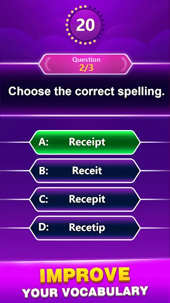 Spelling Quiz - Word Trivia (Спеллинг Квиз) [МОД Бесконечные монеты] APK Android Screenshot 4