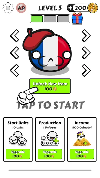 Country Balls Io: Battle Arena (Кантри Болс Ио) [МОД Бесконечные монеты] APK Android Screenshot 2