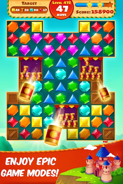 Jewel Empire : Quest & Match 3 [МОД Бесконечные монеты] APK Android Screenshot 5