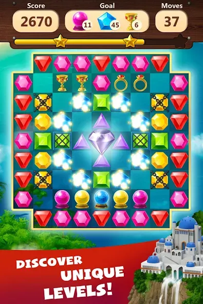 Jewels Planet - Match 3 Puzzle [МОД Меню] APK Android Screenshot 3