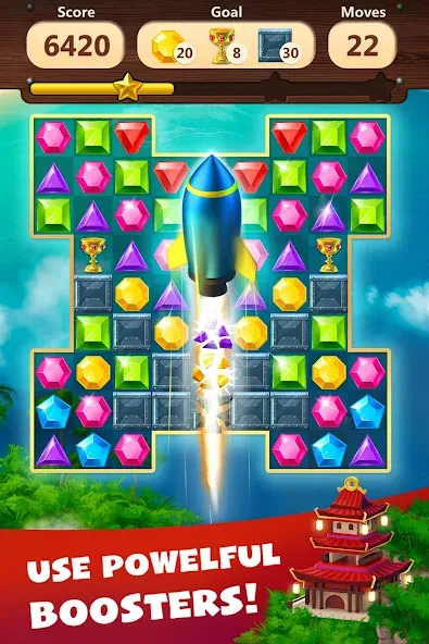 Jewels Planet - Match 3 Puzzle [МОД Меню] APK Android Screenshot 4