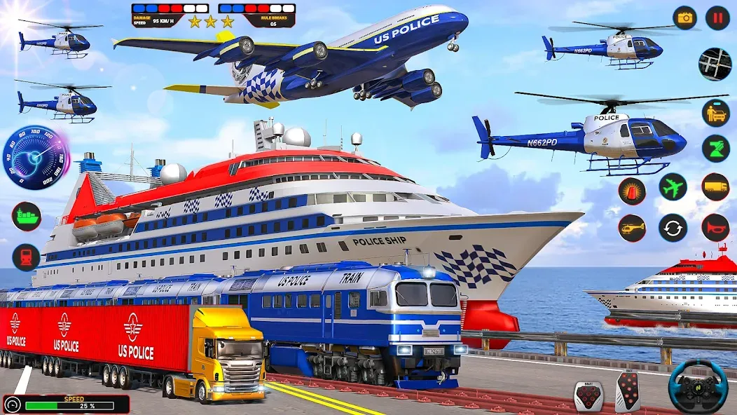 Police Car Driving: Car Games (ЮС Полис Кар Транспорт Трак) [МОД Все открыто] APK Android Screenshot 4