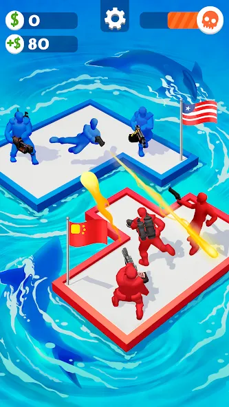War of Rafts: Crazy Sea Battle (Война плотов) [МОД Меню] APK Android Screenshot 2